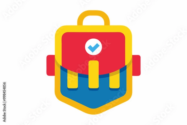 Obraz blue robot with red bag