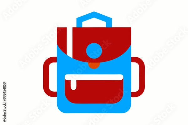 Obraz blue robot with red bag