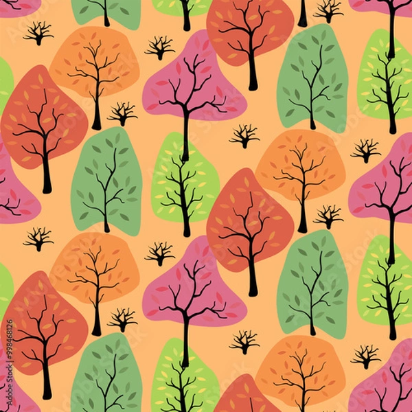 Obraz Autumn tree pattern for your design