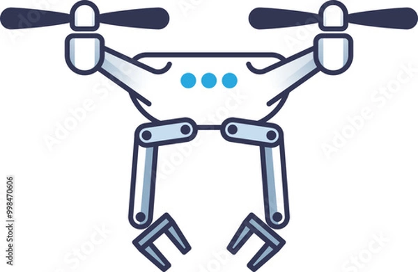 Obraz Illustration of a delivery drone with propellers and robotic arms, symbolizing modern delivery technology.