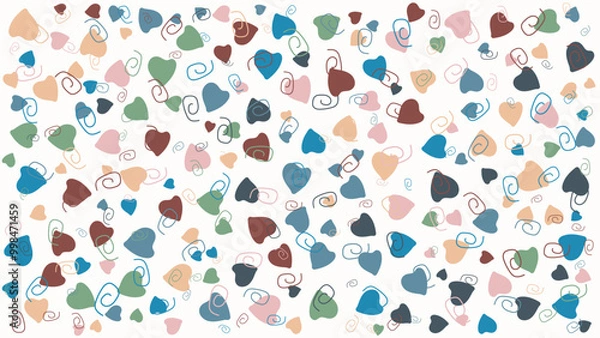 Fototapeta SEAMLESS HAND DRAWN DOODLE LINES SHAPES PATTERN TEXTURE COLORFUL TEMPLATE ABSTRACT BACKGROUND TRENDY DESIGN VECTOR