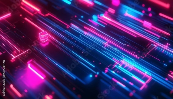 Fototapeta Abstract digital background. Digital network background. Technology background. Abstract background with digital particles.