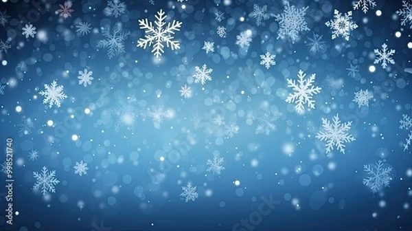 Fototapeta Winter background with snowflakes. Christmas and New Year concept