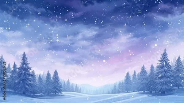 Fototapeta Winter background with snowflakes. Christmas and New Year concept