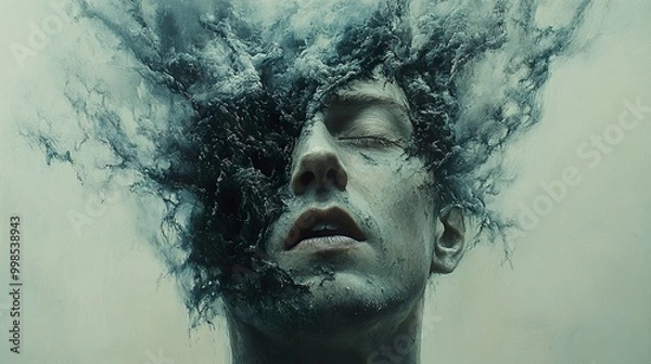 Fototapeta Abstract Surreal Portrait: Exploring the Depths of the Mind