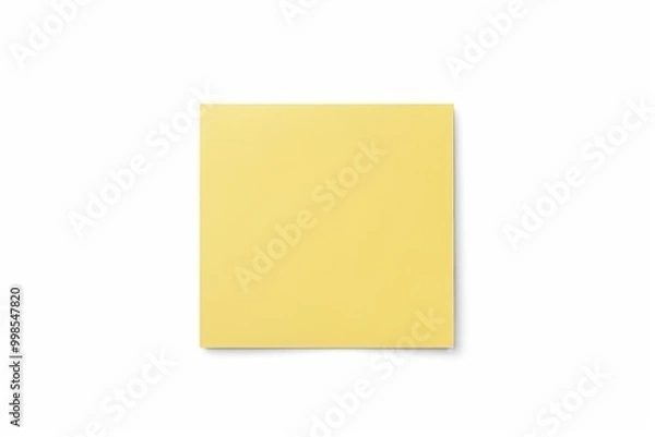 Fototapeta yellow square paper with a white background