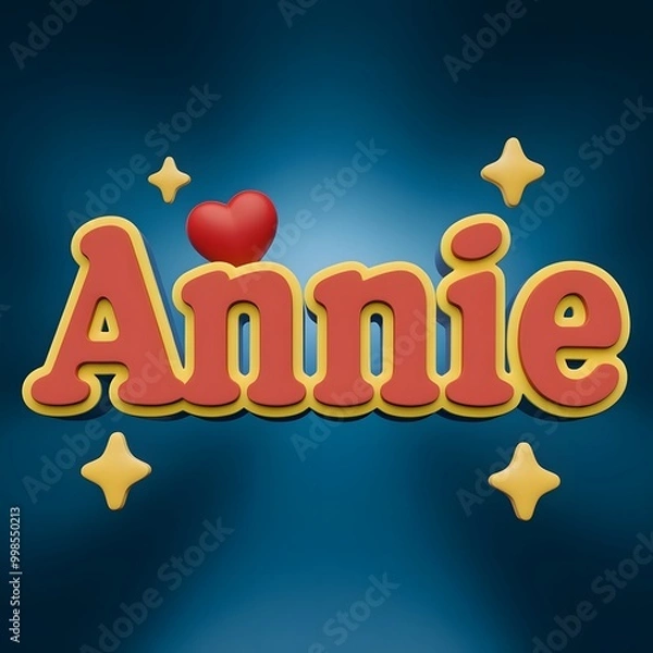 Obraz 3D Annie name text poster