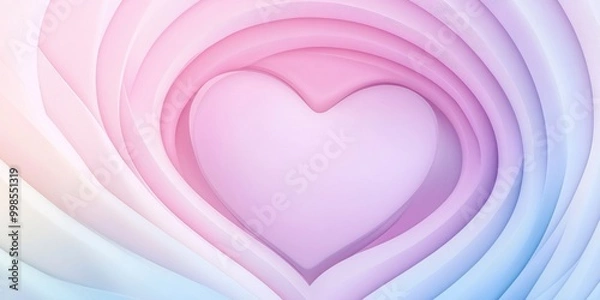 Fototapeta background of heart shaped tunnel in layer, pink pastel colors