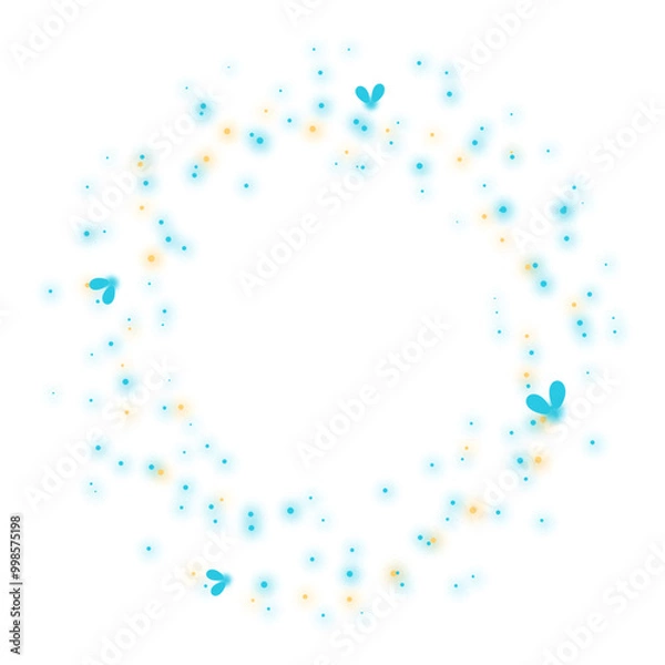 Fototapeta Blue magic firefly bug light glow vector effect. Glowworm dust spell fairy tale shine isolated . 
