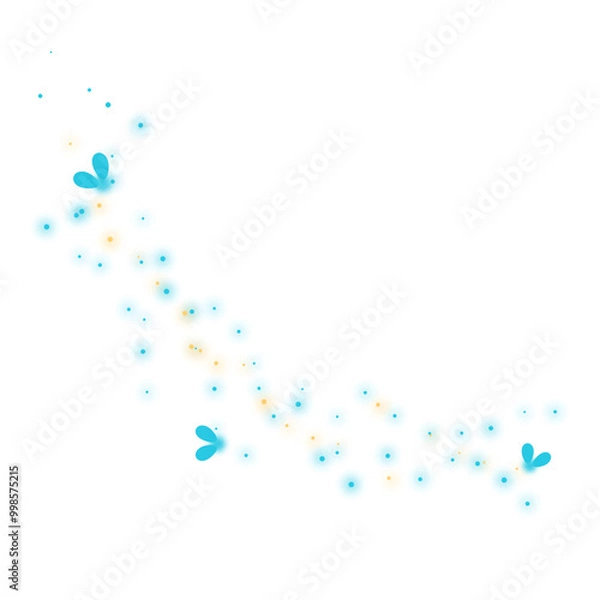 Fototapeta Blue magic firefly bug light glow vector effect. Glowworm dust spell fairy tale shine isolated . 
