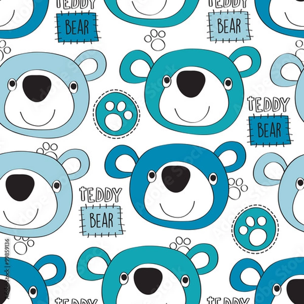 Obraz seamless teddy bear pattern vector illustration