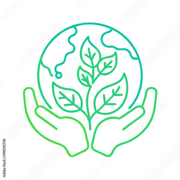 Fototapeta Logo, icon, emblem, sign on the theme ecology, environmental protection, nature protection, saving the planet.