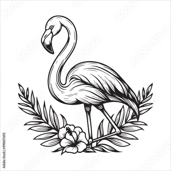 Fototapeta Flamingo vector art illustration