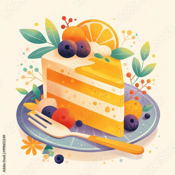 Fototapeta cartoon fruit cake