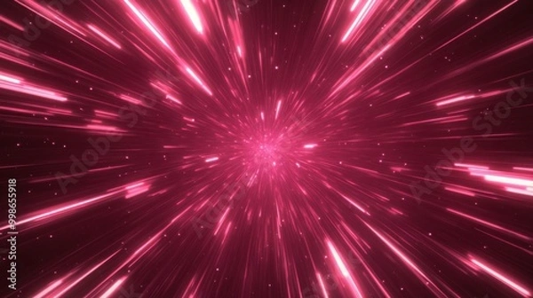 Fototapeta Speed Rays Abstract Background with Burst of Light Energy, The Movement of Luminous Rays in Space, Template for Background, Banner, Card