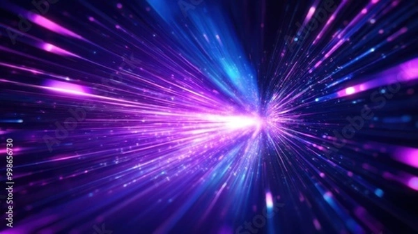 Obraz Speed Rays Abstract Background with Burst of Light Energy, The Movement of Luminous Rays in Space, Template for Background, Banner, Card