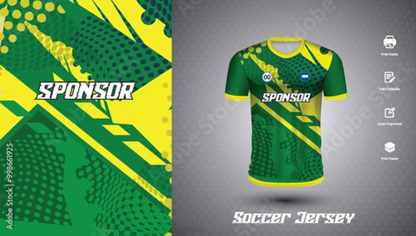 Fototapeta Soccer jersey design for sublimation or sports tshirt design for cricket
