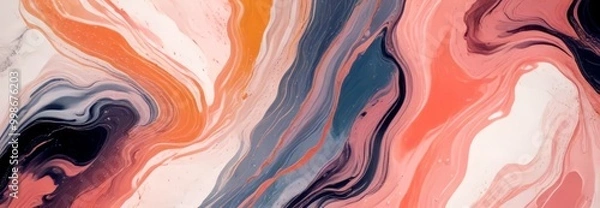 Obraz a vibrant abstract pattern with swirling lines and splashes of color, creating a dynamic and visually captivating composition