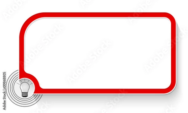Fototapeta Red text box for your text and bulb symbol