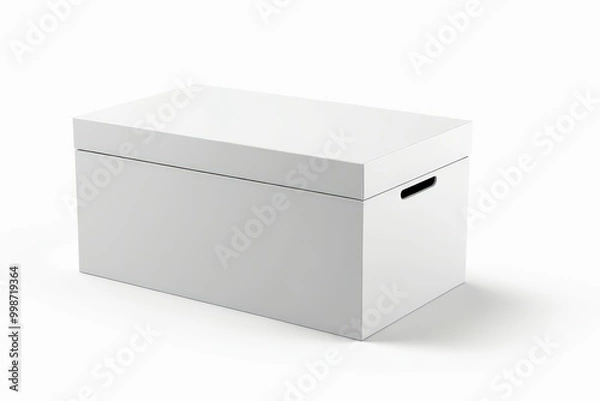 Fototapeta there is a white box with a lid on a white surface