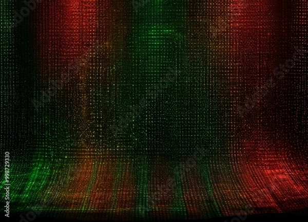 Fototapeta a vibrant, multicolored abstract pattern with a gradient of red, green, and black, creating a visually striking and dynamic composition