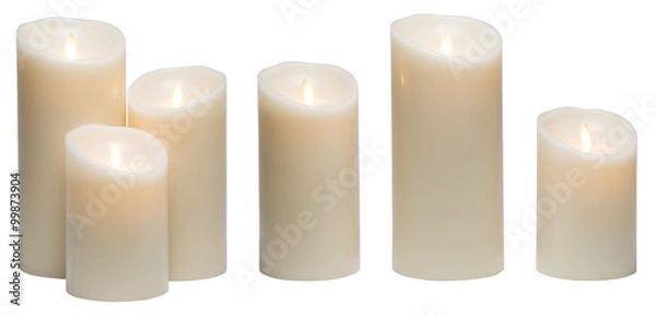 Obraz Świeca, białe świece woskowe światła izolowane