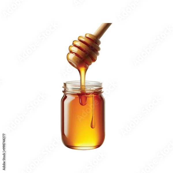 Obraz Melting dripping honey drops realistic.
