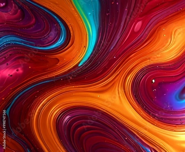 Obraz a vibrant abstract pattern composed of swirling, multicolored lines and shapes, creating a dynamic and visually striking composition