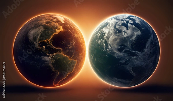 Fototapeta Two planet earths