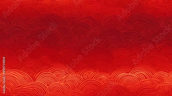 Obraz Chinese New Year background, red pattern with traditional Chinese wave patterns