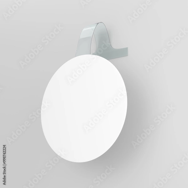 Obraz Empty Blank Round Wobbler Mockup - 3D Illustration Render