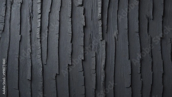 Fototapeta Textured Black Wood with Unique Grain Patterns