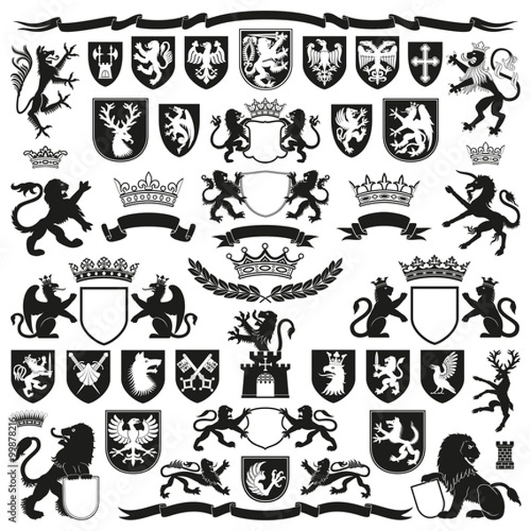 Fototapeta HERALDRY Symbols and Decorative Elements