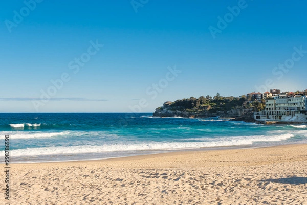 Obraz Bondi Beach in Sydney with waves on turquoise colour seawater