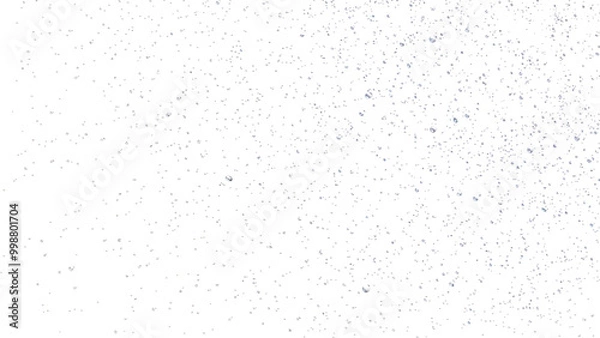 Fototapeta Fine blue and red glowing water droplets scattered on black, isolated on transparent background, Generative AI