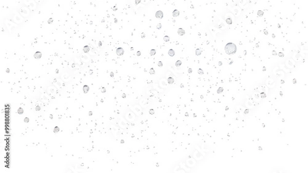 Fototapeta water droplets illuminated, isolated on transparent background, Generative AI