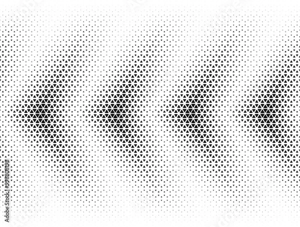 Obraz Geometric pattern of black figures on a white background.Seamless in one direction.Option with an Average  fade out.Scale method.