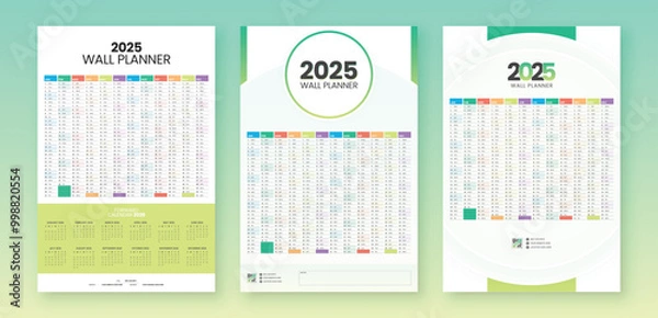 Fototapeta 2025 calendar and planner bundle collection with beautiful multiple colors