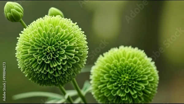Obraz  Vibrant green flower buds in bloom
