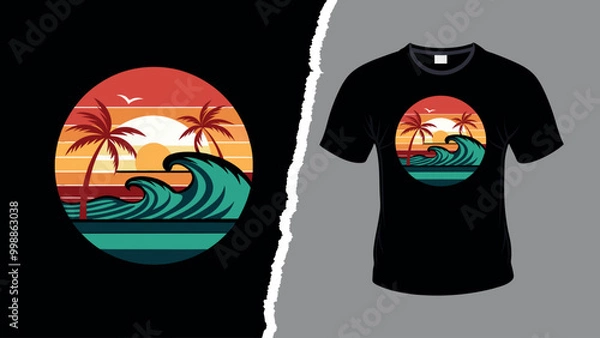 Fototapeta Typography t shirt design with mockup vector design. 