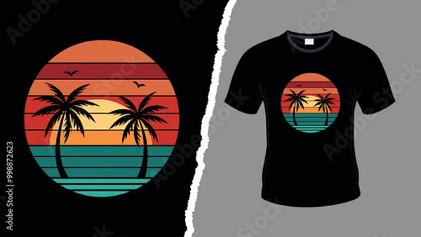 Fototapeta Typography t shirt design with mockup vector design. 