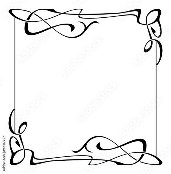 Fototapeta Abstract  black and white frame