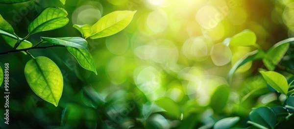 Fototapeta Green Leaf Soft Focus With Closeup In Nature View On Blurred Greenery Background In The Garden With Copy Space Use For Design Wallpaper Concept