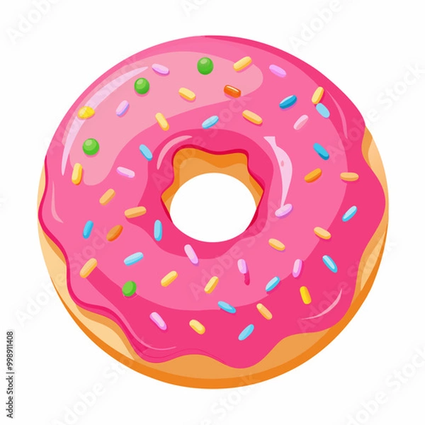 Obraz donut with pink frosting and sprinkles