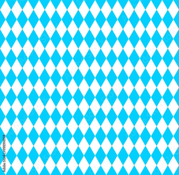 Obraz Seamless background of rhombuses. Oktoberfest symbol flag of Bavaria
