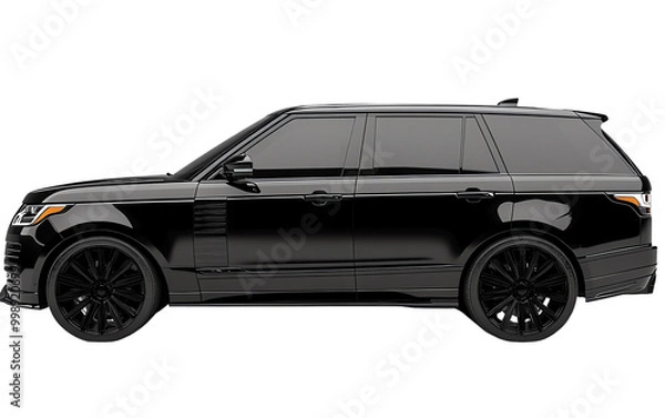 Fototapeta A sleek black luxury SUV showcasing modern design and advanced features, perfect for stylish transportation and adventure.
