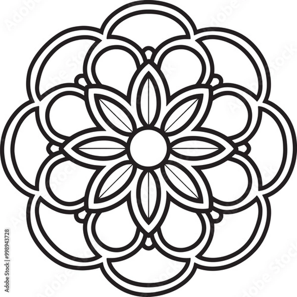 Obraz Mandala Vector Design For Coloring Page.