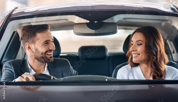 Obraz auto macchina coppia uomo donna in auto 