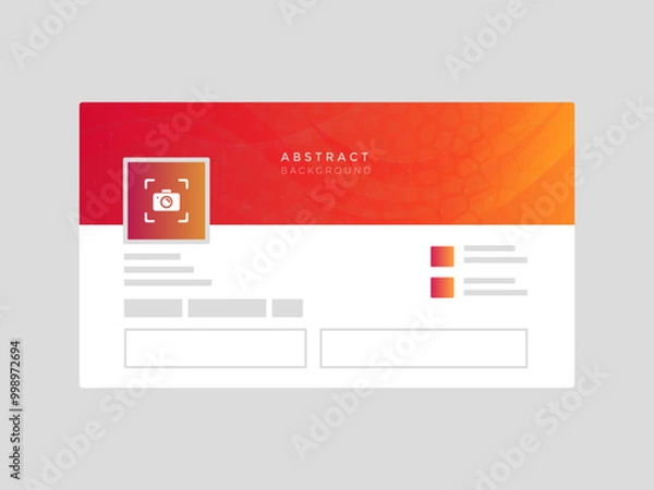 Fototapeta Abstract colorful social media timeline LinkedIn profile page mockup presentation design