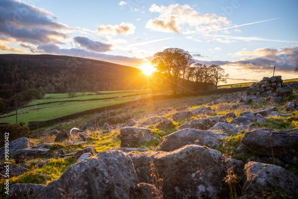 Obraz Rocky Peak District sunset